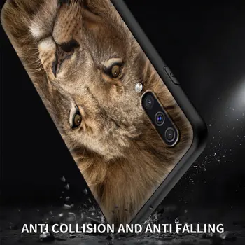 Cute Lev Primeru Telefon za Samsung Galaxy A21S A50 A70 A10 A12 A10S A02S A20E A40 A20 A51 A71 A30 Mehko Coque Capa