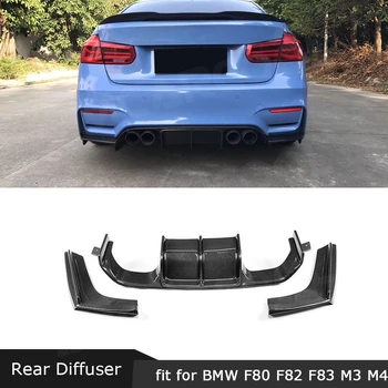 Ogljikovih Vlaken Materiala Avto Zadnji Odbijač Lip Spojler Difuzor za BMW F80 M3 F82 M4-2019 V Slogu 3PCS Auto Odlikovanja