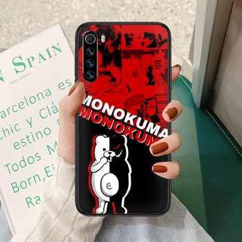 Danganronpa Monokuma primeru Telefon Za Xiaomi Redmi Opomba 7 8 8T 9 9 4 7 7A 9A K30 Pro Ultra black nazaj silikonski celice kritje luksuznih