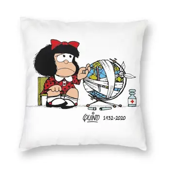 Quino Stripi Mafalda Blazine Pokrov Dvojni Stranski 3D Tiskanje Risanka Manga Tla Vzglavnik za Kavč Kul Prevleke Doma Dekor