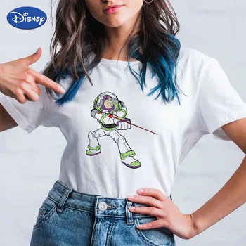 Disney Majica S Kratkimi Rokavi Ženske Igrača Zgodba Buzz Lightyear Anime Oblačila Prevelik Ropa Estetske 2021 Prišlekov Elegantne Majice Oster