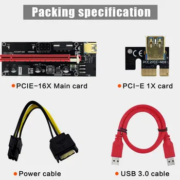 10 kos VER009S Plus PCI-E PCIE Riser 009s 6pin PCI Express Adapter za kartico Molex USB 3.0 Kabel 1X 16X Extender