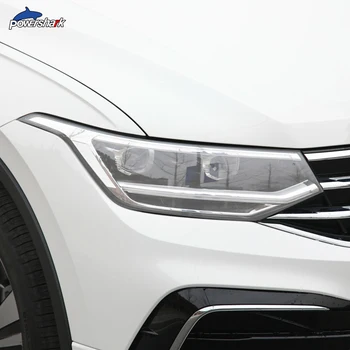 2 Kos Avtomobilski Žarometi Odtenek Dimno Črna Zaščitna folija Pregleden TPU Nalepke Za Volkswagen VW Tiguan R Skladu Facelift 2020 2021