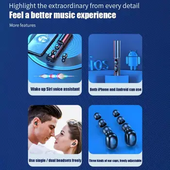 2021 Novo Brezžično TWS Bluetooth 5.2 Slušalke Inteligentni Zmanjšanje Hrupa Slušalke 9D Stereo Šport Nepremočljiva Čepkov Slušalke