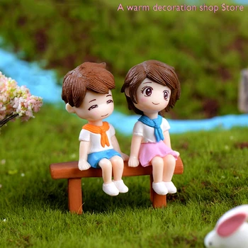 1set Fant Dekle Doma Dekor Dragi Ljubitelji Nekaj Stol Figurice Miniature Terariji Pravljice Vrt Moss Otrok Igrača Smolo Obrti