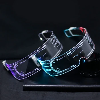 Barvite Spremembe EL Žice Svetlobna Očala LED sveti Vizir Očala za Kostum Neon DJ Novo Leto, Božič Stranka