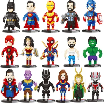 Marvel Avengers Gradnike, Hulk, Thor Loki Zdravnik Čudno Thanos Kapetan Mini Opeke Številke Igrače Za Otroke Darilo