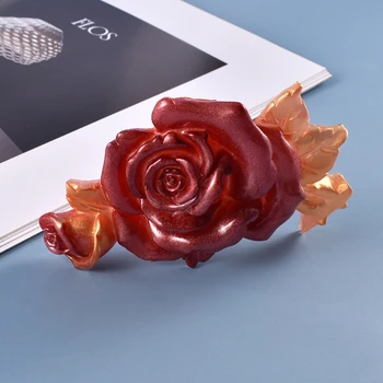 Kristalno Epoksi Smolo Plesni DIY Obrti, zaradi Česar Orodje Rose cvet Okraski Okraski Silikonski Kalup