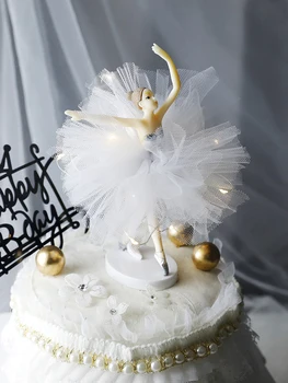 Vesel Brithday White Elegantna Balet Dekleta Dekoracijo Torte Pokrivalo Poroko Neveste in Ženina za Peko Party Supplies Ljubezen Darila