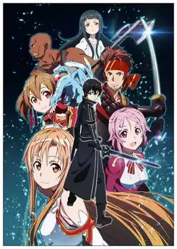 Japonski Platno Slikarstvo Anime Retro Plakati Sword Art Online SAO Dobra Kvaliteta Slikarstvo, Prevlečeni Plakat za Dom Bar Stenski Dekor