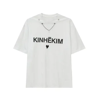 Poletje nov izdelek v korejskem slogu verižno pismo, tiskanje trend svoboden kratek sleeved majica s kratkimi rokavi moški M1-O-8098