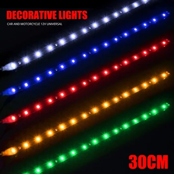 30 cm Avto LED Trak Svetlobe 12V 15SMD Avto DRL Svetilka vodoodporna LED Prilagodljiva Dnevnih Svetlo Zeleno Rdeče Belo, Roza, Modra, Rumena