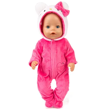 Novo Samorog Lutka Obleko Kitty Onesie Fit 17 Palčni Ameriški 43 CM Otroka Rodila Barbie Pribor Božič Dekle je Igrača Otroci Darilo
