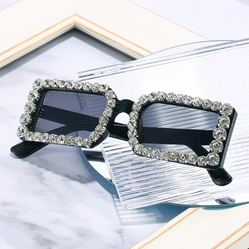 TAKO&EI Moda Majhen Pravokotnik Ženske Luksuzni Diamond Vintage sončna Očala Jelly Čaj Očala Moški Trendi Odtenkih UV400 sončna Očala