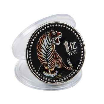 2022 Leto Tiger Spominski Kovanec Kitajski Zodiak Tiger Leto Kovancev barvita, trgovina s Spominki, Darila