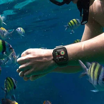 Vojaška Nepremočljiva Primeru z Trak za Apple Watch 6 5 4 3 2 44 Mm Iwatch Band 44 mm 40 mm 42mm Watchband&Zaščitni Pokrov