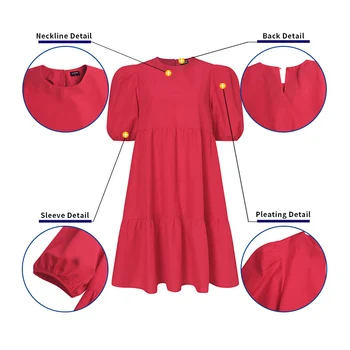 Priložnostne Hlače Sleeve Solid Mini Obleka VONDA 2021 Ženske Poletje Puff Rokav Naguban Obleke Bohemian Vestidos Poletje Haljo S-
