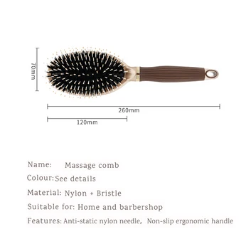 Masaža glavnik anti statične lase krtačo lasišče Veslo Krtačo Knjiga aluminija ročaj lase krtačo modeliranje orodje