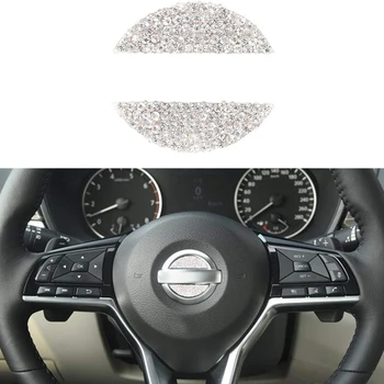 Za Nissan Bling Avto Volan Logotip Dekorativni Diamantni Kristal Bleščeče Nalepke za Dekoracijo Kritje Nalepke Obroč