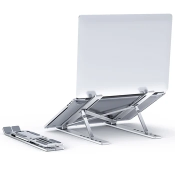 Nastavljiv Zložljive Laptop Stojalo Držalo Za Macbook Pro Prenosni Prenosni Aluminija Desk Tabela Base Nosilec Non-slip Dnu
