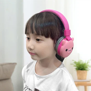 Srčkan roza mačka brezžične bluetooth slušalke kakovosti kartico otrok slušalke dekle Casco glasbeno igro slušalke otrok Božično darilo
